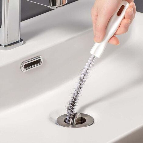 Ulisem3 Pièces Brosse de Nettoyage de Drain D'égout, Flexible 45cm évier Brosse de Nettoyage pour Débouchage de Canalisation et Les Tuyaux, Vidange Drague Outil pour Salle de Bains Cuisine (3 Pièces) (1/4)