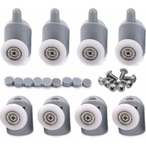 Candyse 23mm 8 Pcs Galet Rouleau Roulette Roue pour Porte de Douche, Roulettes Coulissantes Porte Salle de Bain (1/5)