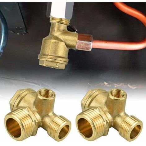 Ulisem2PCS Clapet Anti Retour Compresseur en Cuivre 10mm 16mm 20mm Valve Anti Retour Compresseur Antirouille Clapet de Retenue Compresseur Anti-usure pour Connecter les Raccords de Tuyauterie (1/4)
