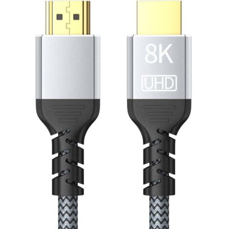 Câble HDMI 8K 60Hz 4K120 HzHaute Vitesse 48Gbps Cordon Dolby Compatible avec Fire TV/Roku TV/PS5/Xbox Series X/Samsung - 1.5m (1/4)