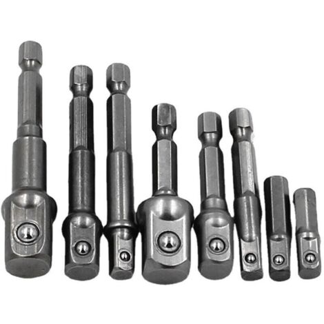 Ulisem Pièce de rechange pour M.C. 8 pièces pour tournevis, clé, tige d'extension en acier au chrome vanadium, tige hexagonale, jeu de forets, adaptateur de douille durable pour bricolage (1/4)
