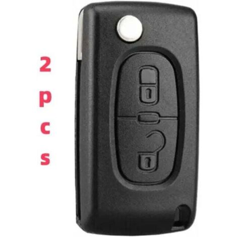 Ulisem 2 Boutons Coque Clé Compatible CE0523 clé à Rabat Pliable pour Peugeot 207 307 308 407 408 3008 5008 Citroen C2 C3 C4 C5 C6 C8 (2 Boutons, CE0523) (1/4)