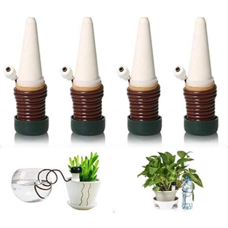 UlisemKit d'irrigation goutte à goutte à 4 bouteilles, arrosage automatique des plantes, adapté aux plantes d'intérieur et d'extérieur (1/4)