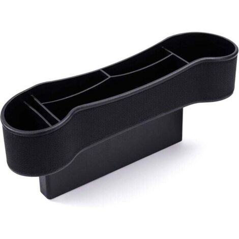 UlisemBoîte de rangement universelle pour siège de voiture, boîte de rangement pour voiture, porte-gobelet en cuir PU, organisateur noir (1/4)