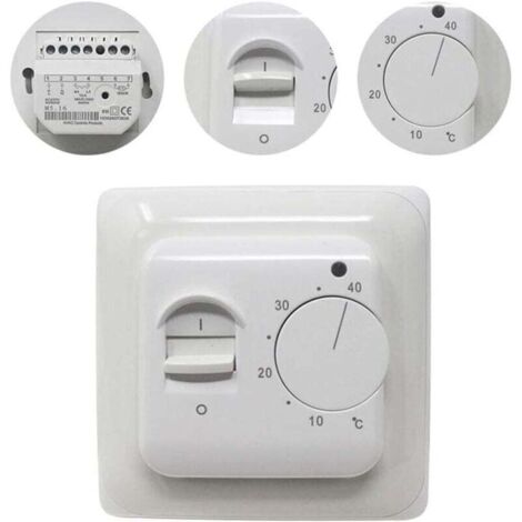 UlisemChauffage au Sol Electrique sonde AC 220V 16A, Régulateur de Thermostat Plancher Chauffant Mécanique,Manuel Thermostat d'ambiance (1/4)
