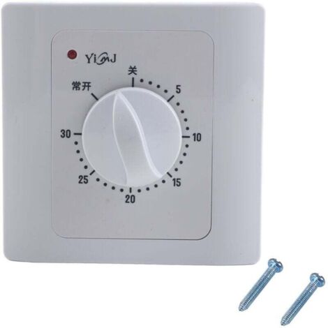 UlisemPrise Programmateur Journalier mécanique Intérieure Numérique Temps Plug 30Min Électrique Compte à Rebours Interrupteur Minuterie Commande pour Maison AC 220 V 10A Blanc (1/4)