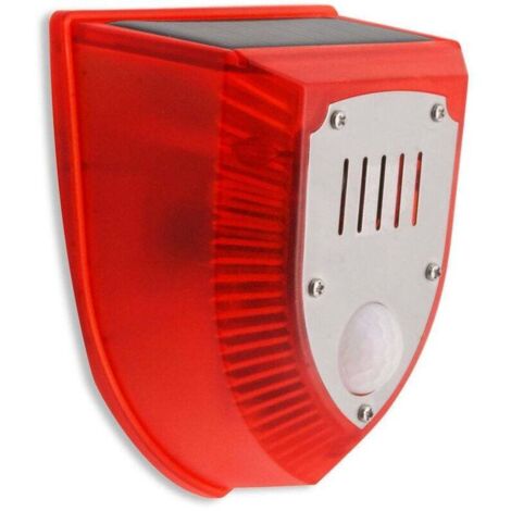 Alarme sonore solaire - Détecteur de mouvement - Alarme d'avertissement extérieur 120db - Son de sécurité - Flash éclairage - Étanche à la pluie - Mode jour et nuit - Pour maison villa cour ferme sal (1/4)