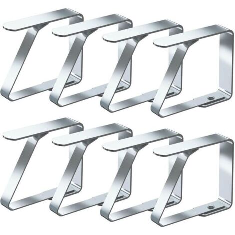 UlisemLot de 8 pinces à nappe en acier inoxydable antidérapantes (4 cm x 8 pièces) (1/4)