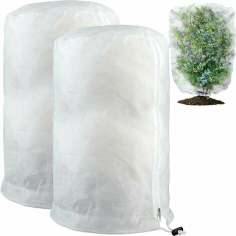 UlisemHousses de protection pour plantes, couverture d'hiver en polaire 80 g/m² pour protéger toutes vos grandes plantes en pot résistantes au gel, beige, lot de 2 (80 x 100 cm) (1/4)