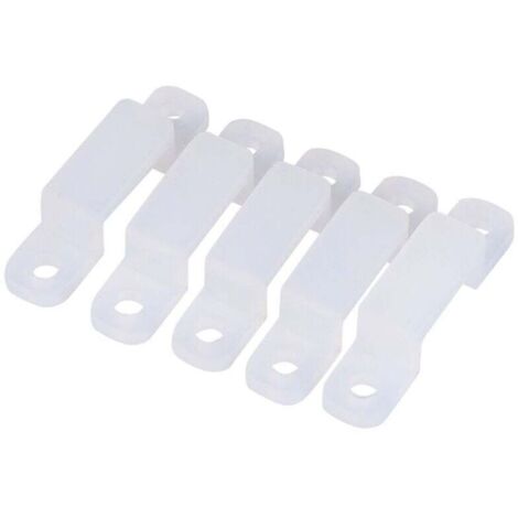 UlisemLot de 100 clips de barre lumineuse, boucle de fixation de barre lumineuse LED avec clip en silicone, clip de support de montage de barre lumineuse avec vis, barre lumineuse LED 5050/5630/3528 d (1/2)
