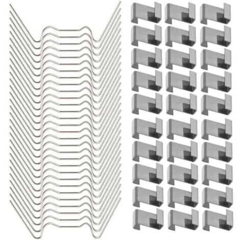 Ulisem 120 Pcs Clips de fixation pour vitre de verre à effet de serre en acier inoxydable (avec 60 clips de fil W pour vitrage en serre et 60 clips de chevauchement en Z pour vitrage de serre) (1/4)