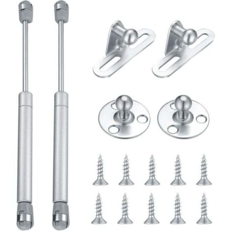 Ulisem Lot de 2 ressorts à gaz, 60 N vérin pneumatique pour meubles, pistons pour portes de cuisine, piston à gaz pour portes, charnière d'armoire, bras amortisseur pour charnière de meubles de (1/4)