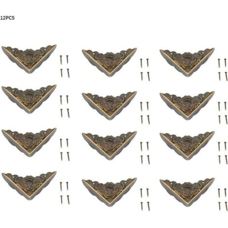 Ulisem12 pièces bronze coin protecteur Vintage meubles décoratifs coin pour boîtier en bois bijoux coffre boîte de rangement pieds jambes coin protecteur (1/4)