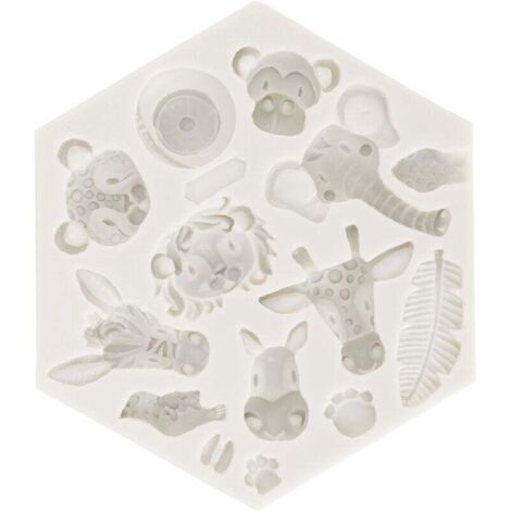 UlisemMoule en silicone en forme d'animal mignon, facile à démouler, flexible, doux, pour pâtisserie, pour fondant, chocolat, gâteau, DIY, 951 gris (1/4)