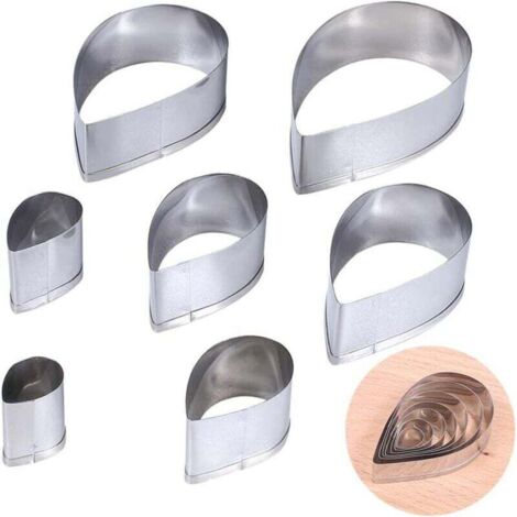 Ulisem 7 Pièces Emporte-pièce en Forme de Gouttes Mini forme de fondant 3D en métal Convient pour Gâteaux, Sucre, Fabrication du Pain, Biscuits, Chocolat, Sandwichs et Fondants (1/4)