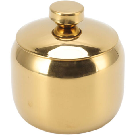 Ulisem Bol à Sucre doré en Acier Inoxydable Assaisonnement Pot à Condiments Organisateur de Stockage avec Couvercle Pot à Sucre pour épices Sel Sucre Poivre Conteneur (Or) (1/4)