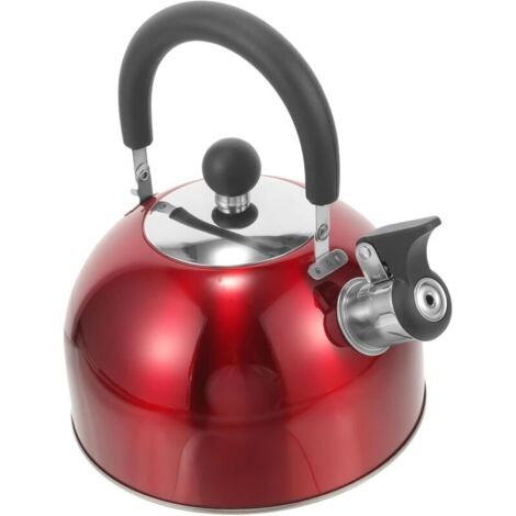 Bouilloire en acier inoxydable, théière, bouilloire, tasse, réchaud de camping, bouteille, boisson gazeuse, distributeur mini transparent, bouilloire vintage, rouge (1/5)