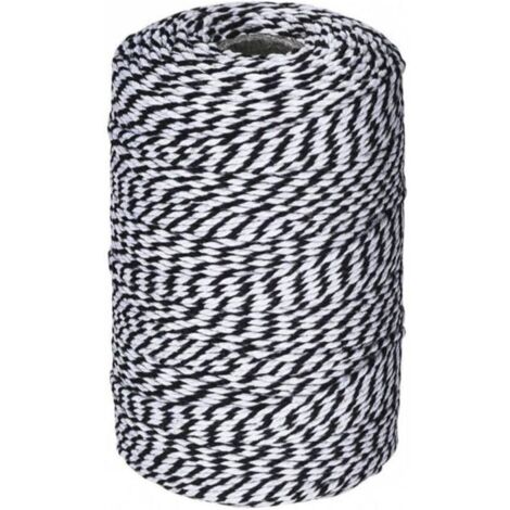 Ulisem Ficelle noire et blanche, ficelle de boulanger en coton ficelle de cordon de coton pour les vacances (1/4)