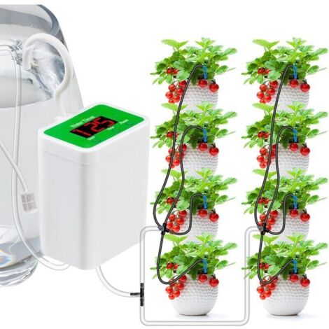 UlisemKit d'irrigation goutte à goutte automatique, système d'irrigation automatique avec filtre pour plantes d'intérieur, chargement USB, kit d'irrigation DIY, système d'arrosage automatique, système (1/4)