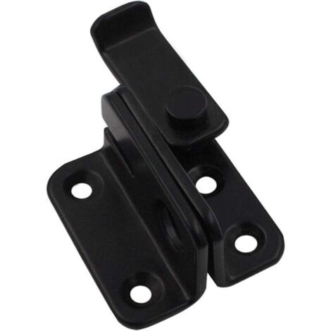 Serrure de porte à bascule cadenas loquet coulissant multifonctionnel robuste serrure de porte coulissante noir ouverture à droite (1/4)