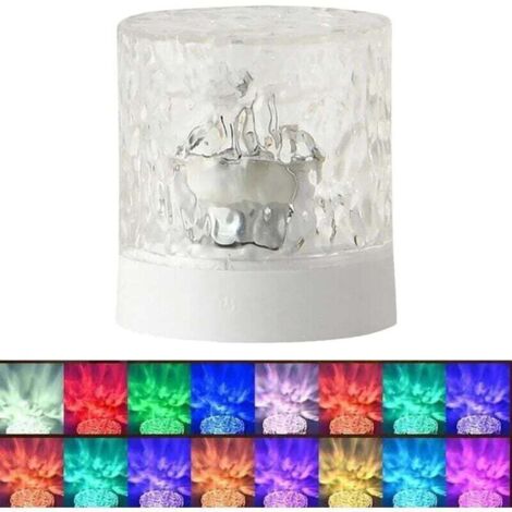 Ulisem Projecteur de lumière d'ondulation d'eau, lampe de projection d'ondulation d'eau - Lumière d'ambiance d'ondulation d'eau, lampe d'ondulation d'eau 16 couleurs lumière d'ambiance romantique, lum (1/4)