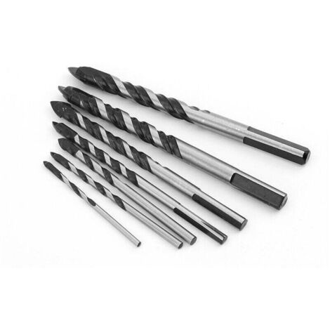 UlisemLot de 5 forets multi-matériaux pour céramique, carrelage, béton, brique, verre, plastique et bois, 6, 6, 8, 10, 12 mm, pointe en carbure de tungstène. (1/4)