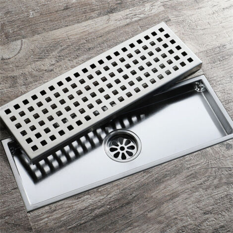 Siphon de sol - Siphon de sol extérieur pour salle de bain - Siphon de sol extérieur pour balcon épaissi anti-blocage, anti-insectes et anti-odeurs 10×30cm (1/4)
