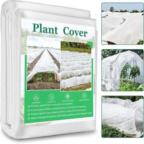 Couverture antigel pour plantes d'extérieur, 3 x 15 m, toile antigel pour arbres d'hiver, protection contre le gel des plantes, couverture flottante de jardin, blanche (1/4)