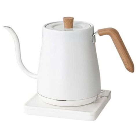 Bouilloire électrique, Bouilloire pour le café et le thé 800ml 1200 W, Acier inoxydable,grain de bois blanc (1/4)