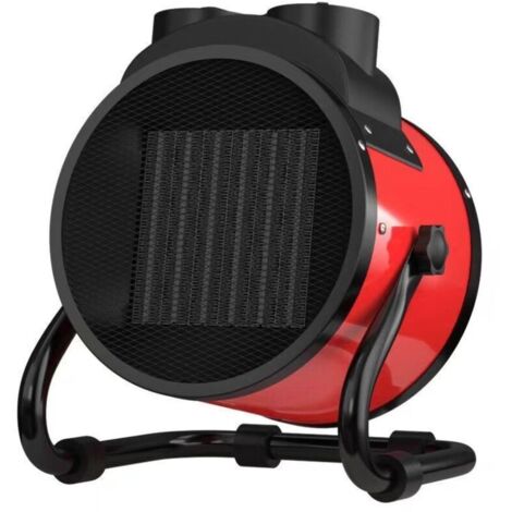 Petit radiateur industriel PTC, radiateur électrique céramique 2 kW/3 kW, moteur en cuivre pur, rotation à 90°, adapté aux bureaux, maisons et garages. (2 000 W améliorés) (1/4)