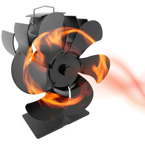 Ventilateur de cheminée – Ventilateur de poêle à bois silencieux à 6 pales pour poêle à bois/cheminée/poêle à bois (1/4)