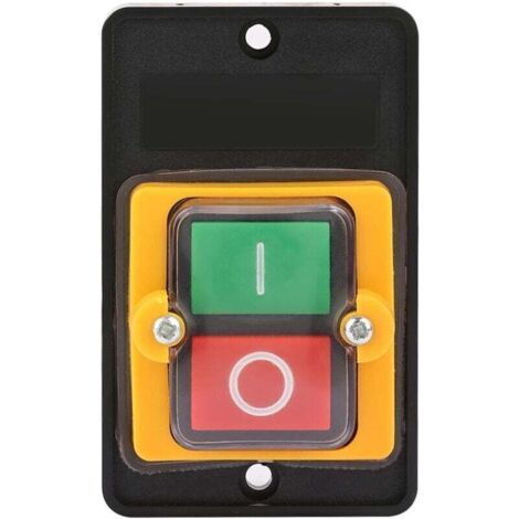 Commutateur à Bouton Poussoir, AC220V / 380V 10A Bouton Poussoir Étanche Interrupteur Sécurité Interrupteur à Bouton-Poussoir ON/OFF pour Machines Textiles d'Équipement Mécanique (1/4)