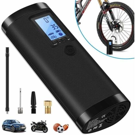Compresseur Pompe à Air électrique pour Voiture et Vélo, Mini Compresseur Pneumatique Rechargeable 100PSI Pompe à pneu Compresseur électrique Pompe à air avec Grand Ecran LCD Lampe LED pour Moto,Footb (1/5)