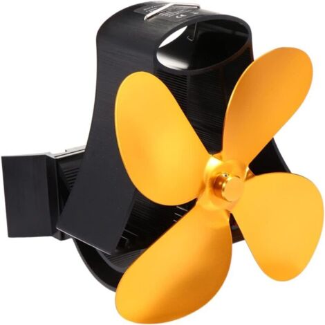 Ventilateur de cheminée à 4 pales, ventilateur thermique pour poêle à bois, permet d'économiser du bois de chauffage (1/4)