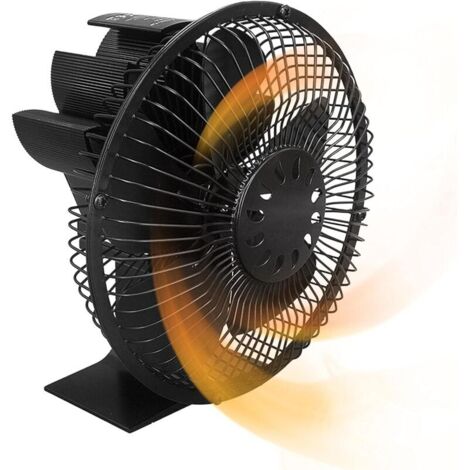 Ventilateur de poêle chaud à 5 pales avec protection, écologique et efficace pour poêles/cheminées à bois (1/4)