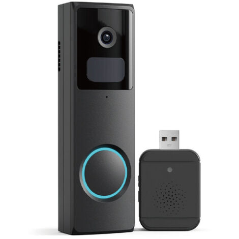 Sonnette Vidéo sans Fil avec Carillon – Sonnette Vidéo Intelligente 1080P Fhd avec Analyse AI, Audio Bidirectionnel, Détection De Mouvement Pir pour L'Extérieur, Antivol, Alertes Instantanées (1/4)