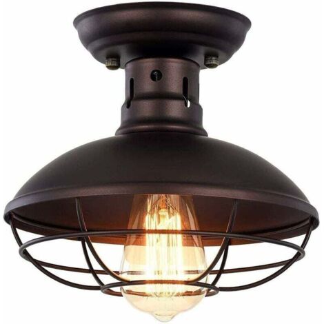 Plafonnier Industrielle Plafond Lumière Rétro en Métal Noir Plafond Light Shade Pendentif Lustre pour Salon Chambre Café Bar Restaurent Salle à Manger (1/5)
