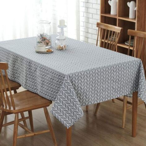 Nappe lavable rectangulaire Entretien facile, Effet déperlant, Imperméable, Anti-taches, Fibres synthétiques, gris, 140 x 180 cm (1/3)