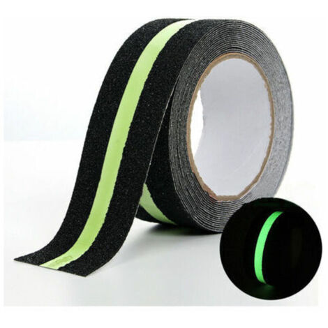 Ruban antidérapant en PVC dépoli, bande antidérapante lumineuse extrêmement collante, pour marches d'escalier intérieures et extérieures, 5cm 5m, Vert - Vert (1/5)