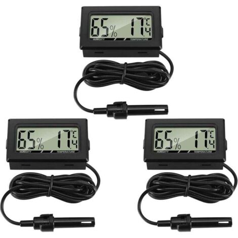 Thermomètre numérique avec hygromètre externe - 3 pièces - Pour incubateur de reptiles (1/4)