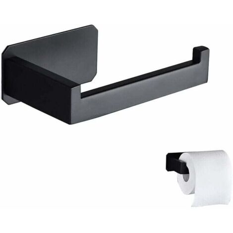 Porte-Papier Hygiénique Porte-Papier Hygiénique Mural Original En Acier Inoxydable Sans Perçage Porte-Papier Hygiénique Noir Colle 3M Pour La Décoration Salle De Bain Toilette Accessoires De Cuisine (1/5)