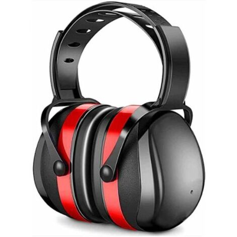 Protège-oreilles anti-bruit offrant une protection auditive pour le tir la construction les travaux de jardin la tonte Protection auditive(noir rouge) (1/5)
