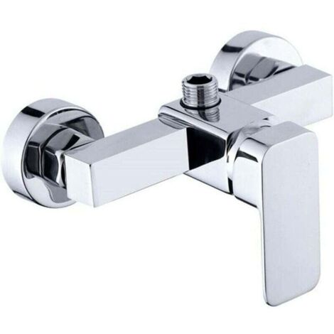 Mitigeur de douche mural moderne chromé avec mitigeur de douche pour eau froide et chaude (1/4)