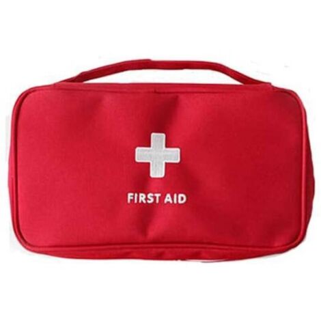 1 Sac de Premiers Soins de sécurité Vide, Trousse de Premiers Soins de Voyage Portable Mini Sac médical, Sacs de Rangement de Pack de médicaments Vide (Rouge) (1/5)
