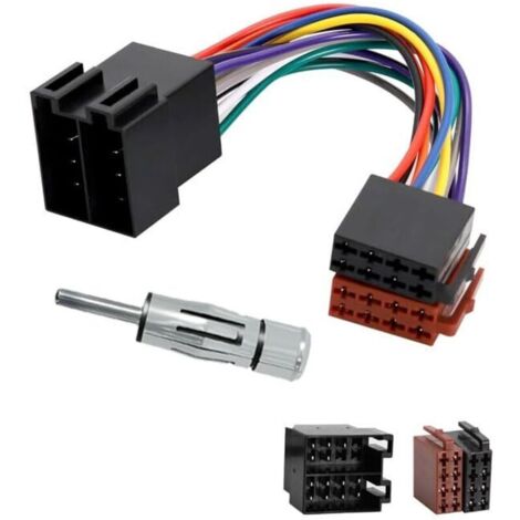 Adaptateur Autoradio Set, Universal Radioadapter, Adaptateur Antenne Autoradio Din Iso Klemme 15 + 30 Steckbar Verlängerung Radio Adapter Stecker (type1)