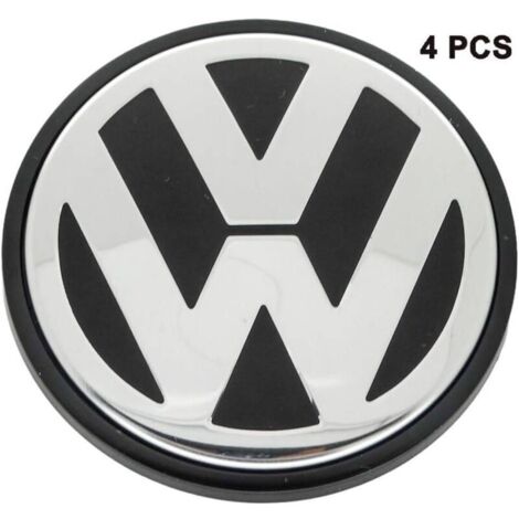 Enjoliveur de moyeu de roue Volkswagen, noir, diamètre 65 mm, convexe