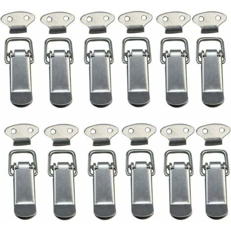 Lot de 12 loquets à ressort en acier inoxydable pour armoire, boîte, tiroir, garde-robe (1/4)