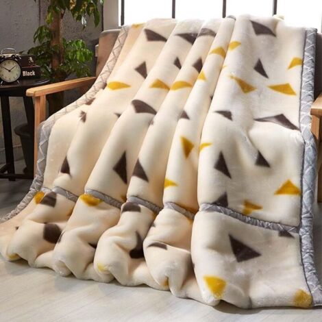 Coperta in pile Raschel Plush, doppio strato, calda e soffice, ideale per autunno, inverno, letto, casa, regali (E, 150 cm x 200 cm/2,5 kg) (1/4)