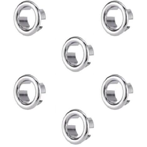 Anneau de trop-plein d'évier, 6 pièces anneau de trop-plein d'évier couvercle de trop-plein, anneau de trop-plein d'évier pour salle de bain, cuisine, évier