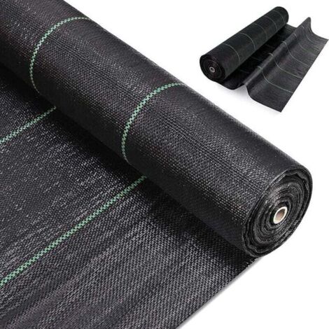 Enowelir Toile De Paillage Géotextile 90g Contrôle Des Mauvaises Herbes Jardin Tapis Noir Agricole Perméable (1/4)